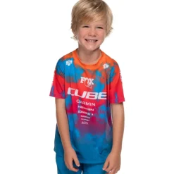 Shirts Kinderen < CUBE TB ROOKIE X Actiontea Fietsshirt et Korte ouwen Kinderen - blue´n´pink´n´orange
