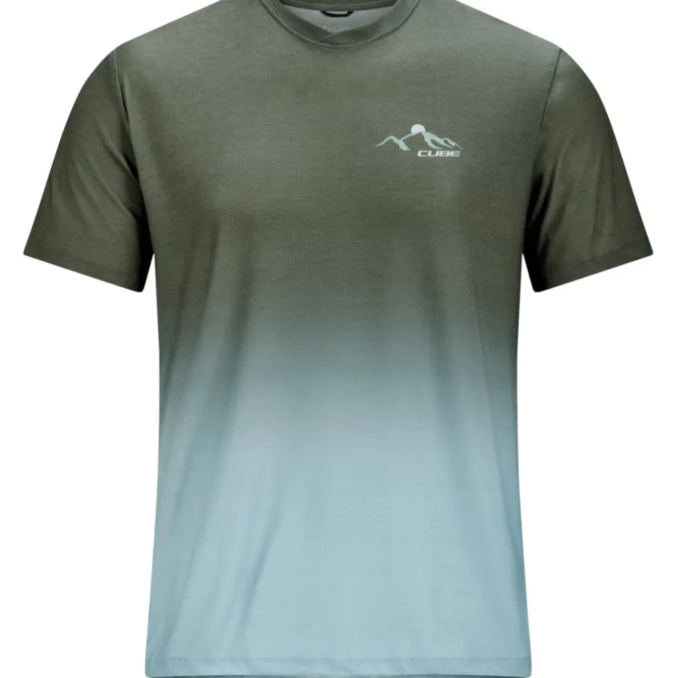 CUBE MTB Soft Touch Ronde hals, korte mouwen, shirt, heren - olive´n´sage