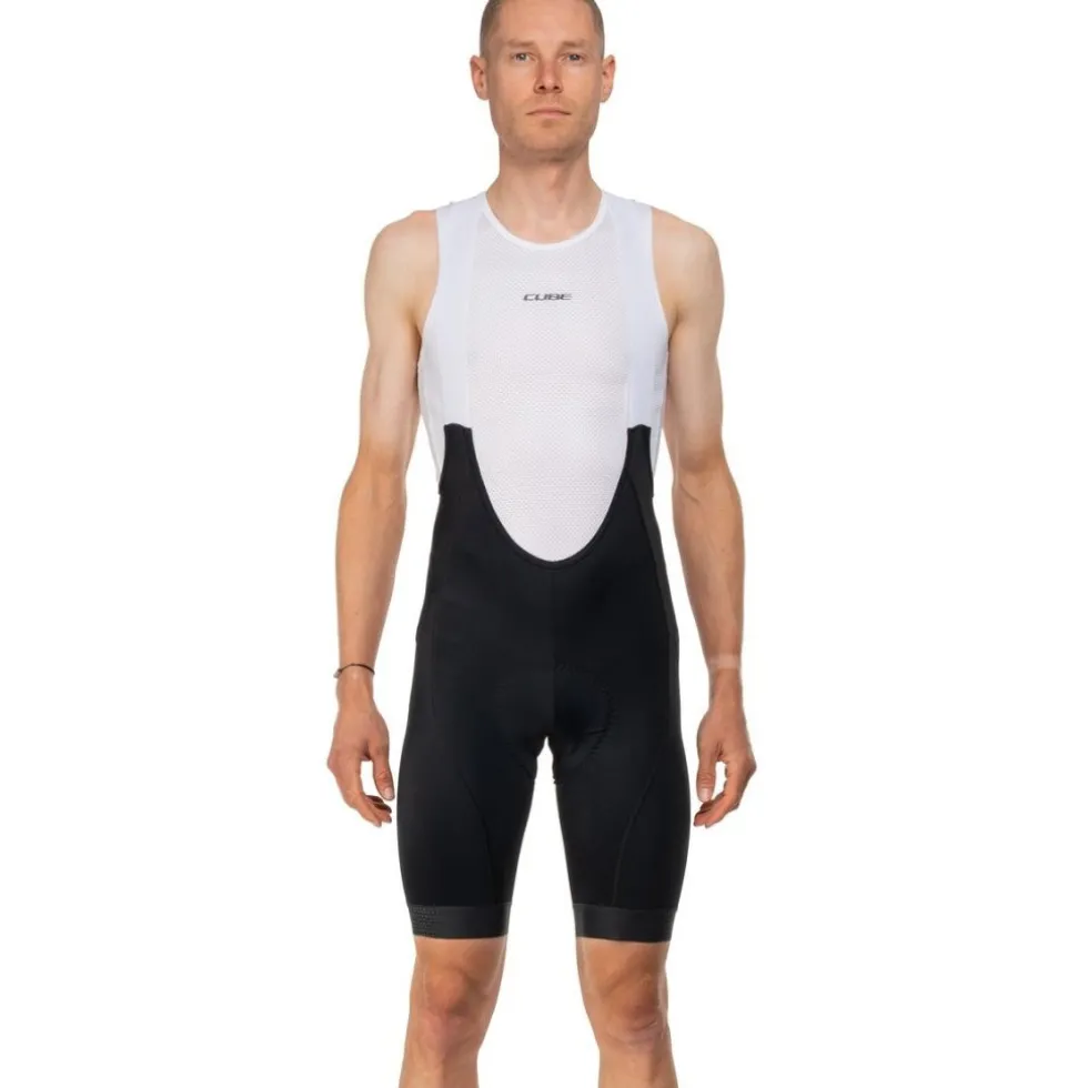 CUBE ROAD/XC TEAMLINE Fietsbroek met bretels heren - black