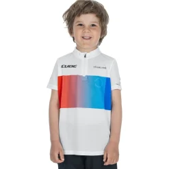 CUBE ROOKIE Teamline Fietsshirt met Korte Mouwen Kinderen - white´n´blue´n´red