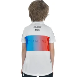 CUBE ROOKIE Teamline Fietsshirt met Korte Mouwen Kinderen - white´n´blue´n´red