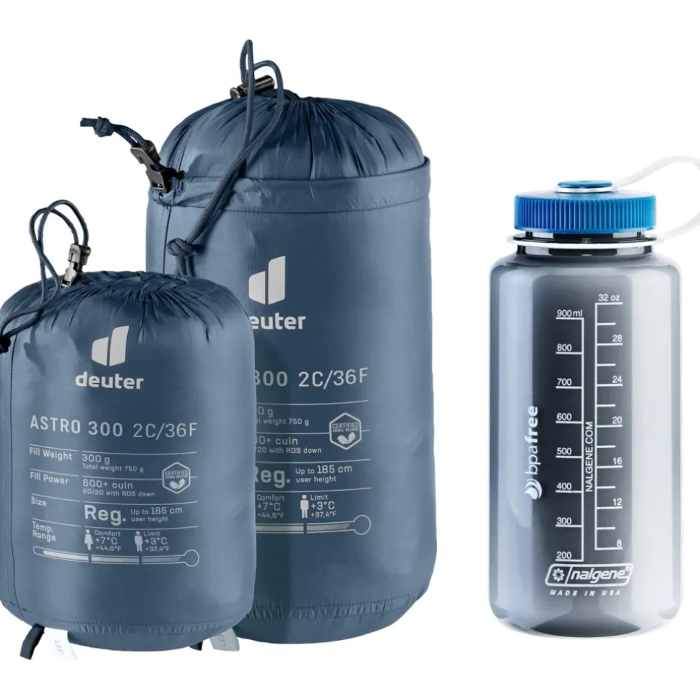 Deuter Astro 300 +2C/36F Donzen Slaapzak - de Rits Links - marine-ink