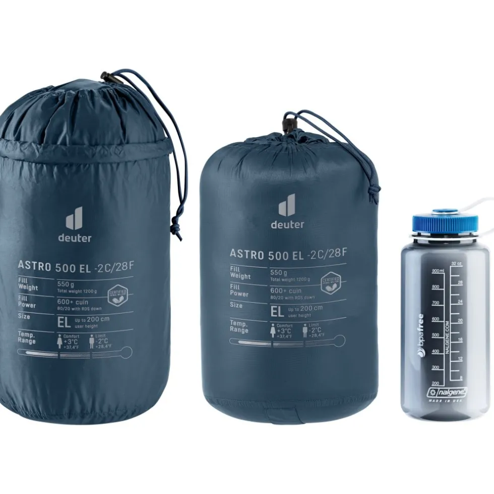 Deuter Astro 500 EL -2C/28F Donzen Slaapzak - de Rits Links - marine-ink