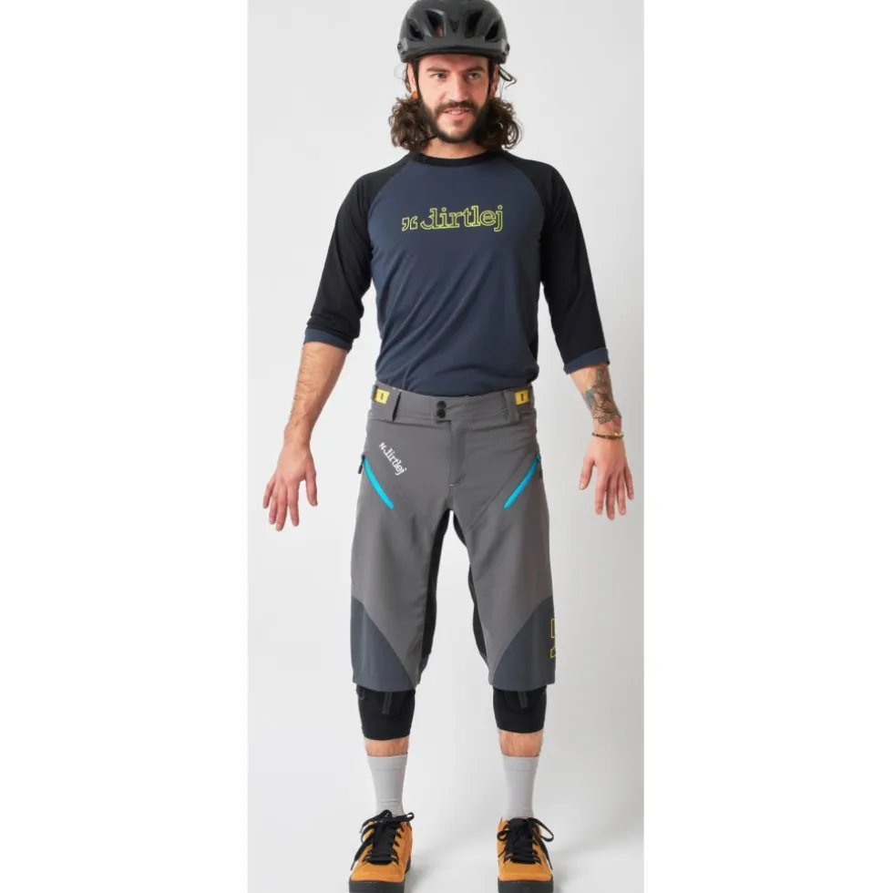 Dirtlej Trailscout Half & Half MTB Short Heren - grijs/turquoise