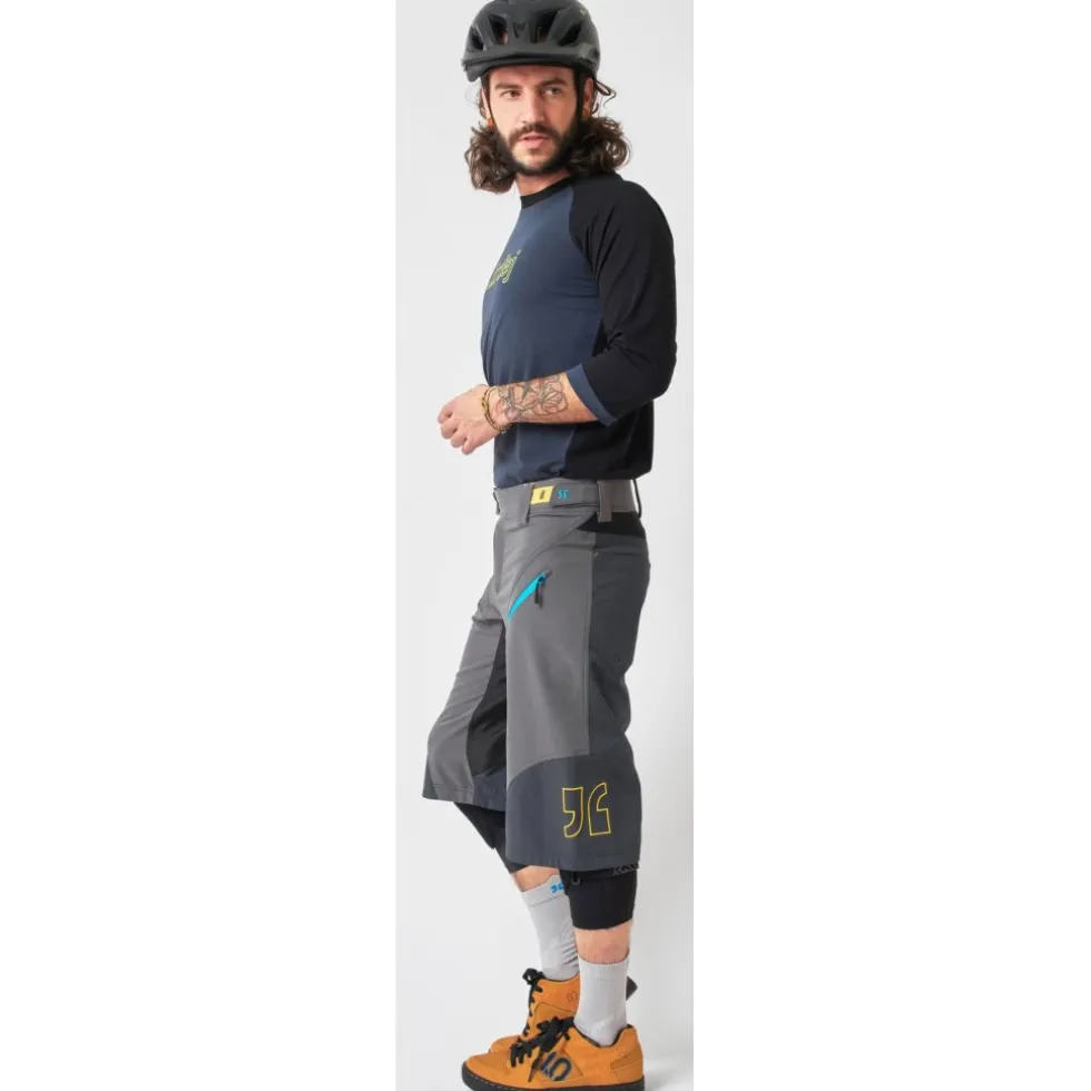 Dirtlej Trailscout Half & Half MTB Short Heren - grijs/turquoise
