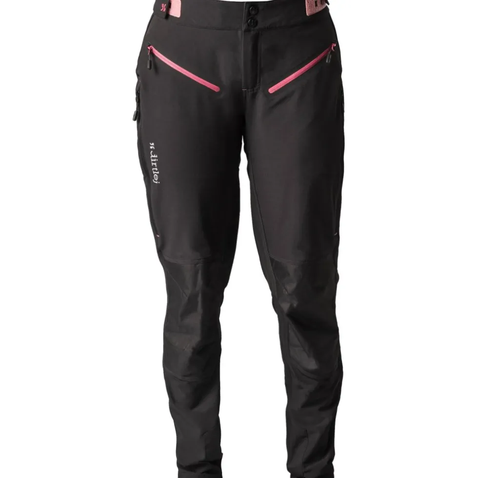 Dirtlej Trailscout Long Flex MTB-Broek Dames - Black Label - zwart/berry