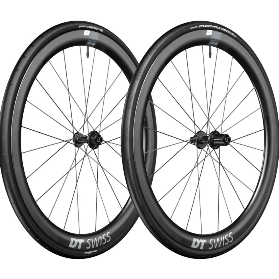 DT Swiss | Continental WTS Wielsysteem - ERC 1400 DICUT 45 Set + Aero 111 / GP 5000 S Vouwband - 28" | 12x100/12x142mm - HG-L / XDR