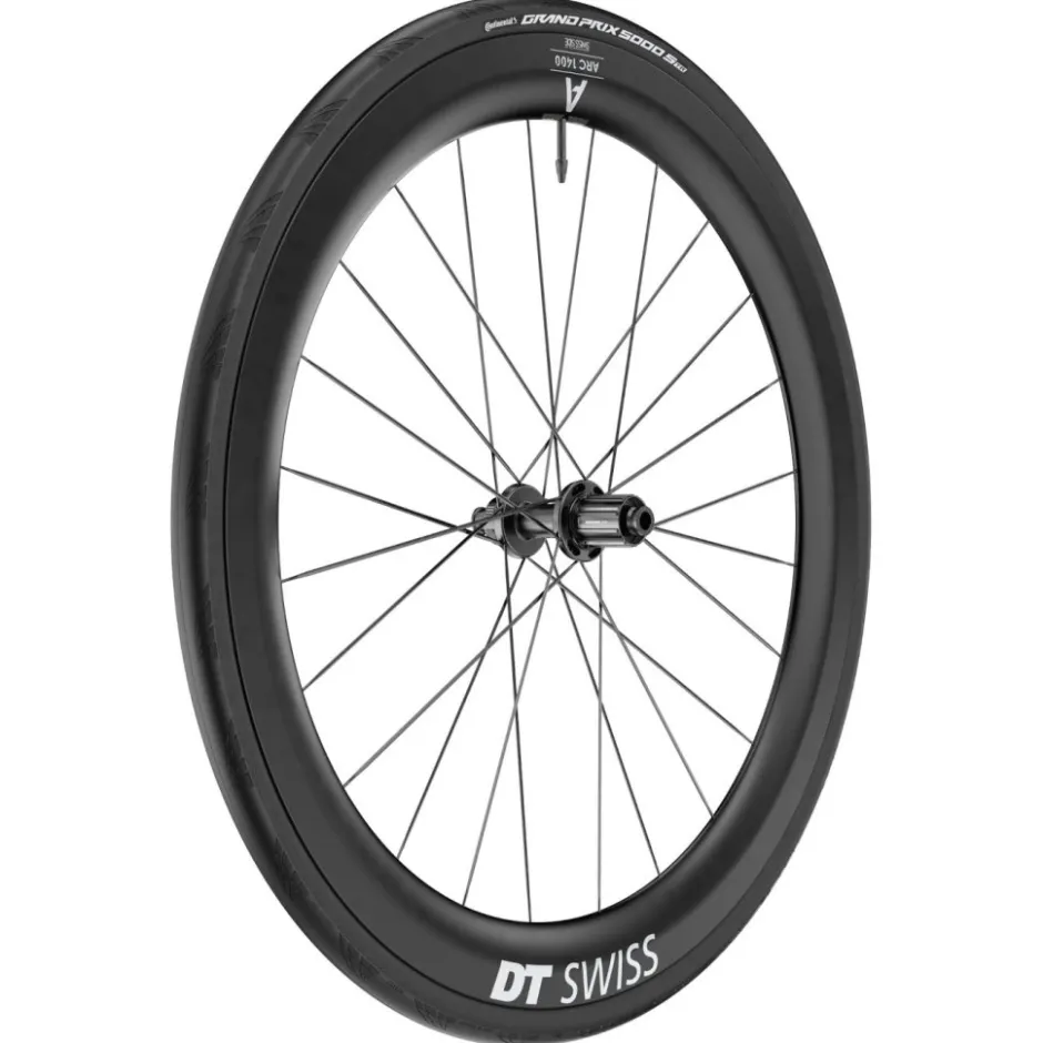 Wielen En Wielsets < DT Swiss | Continental WTS Wielsysteem - ARC 1400 DICUT 55 Set + Aero 111 / GP 5000 S Vouwband - 28" | 12x100/12x142mm