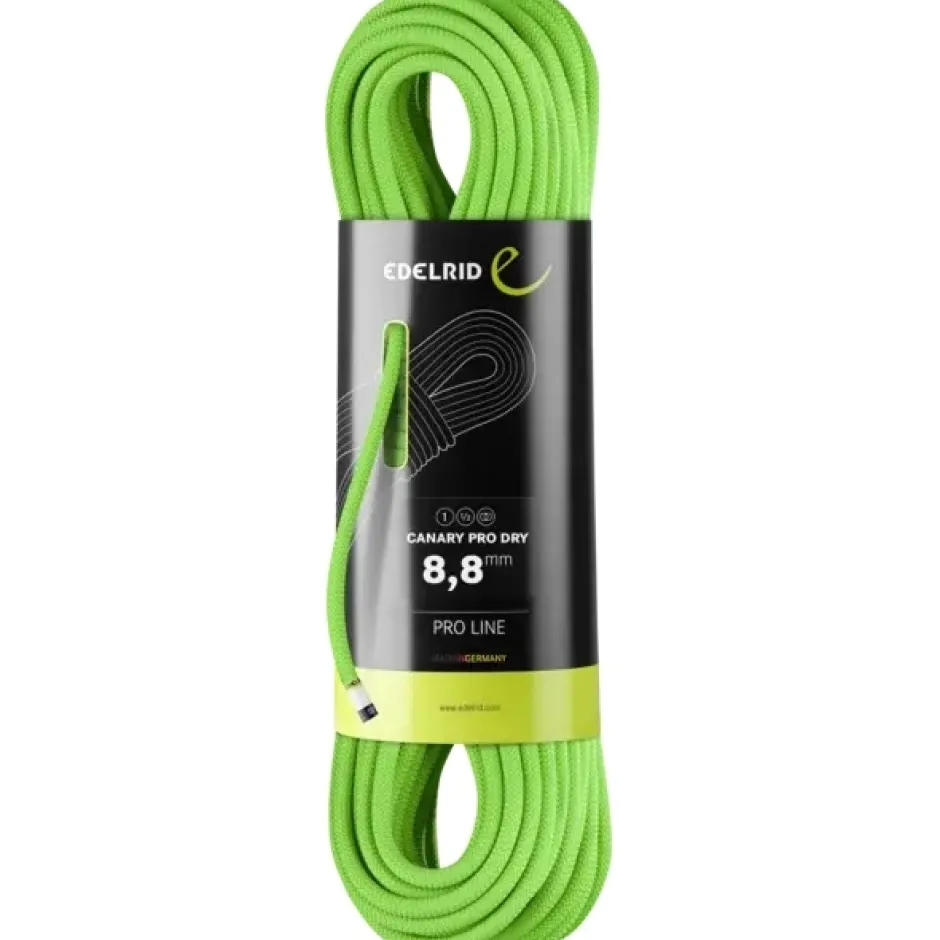 Klimtouwen < Edelrid Canary Pro Dry 8,8 mm Klimtouw - 70 m - neon green