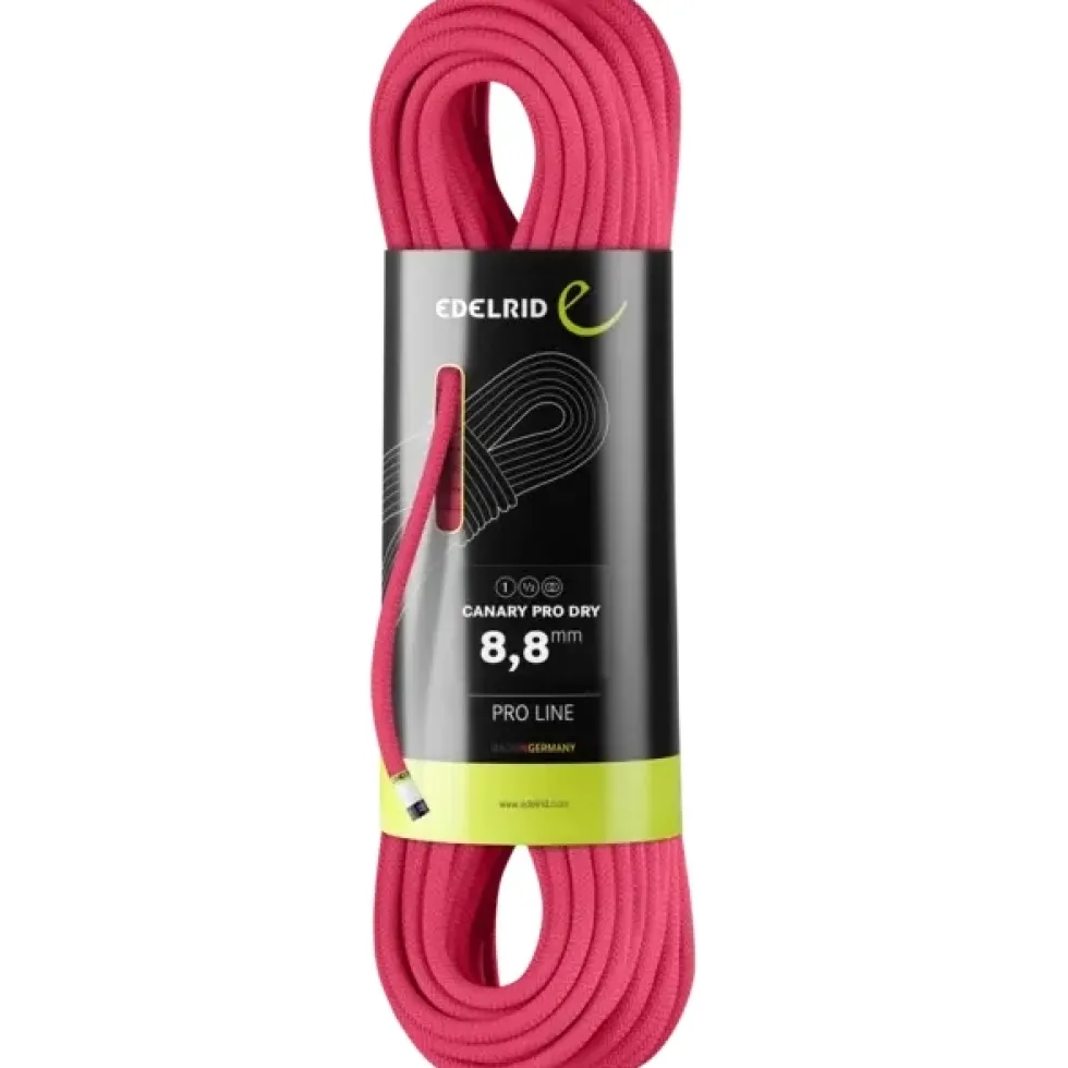 Edelrid Canary Pro Dry 8,8 mm Klimtouw - 70 m - roze