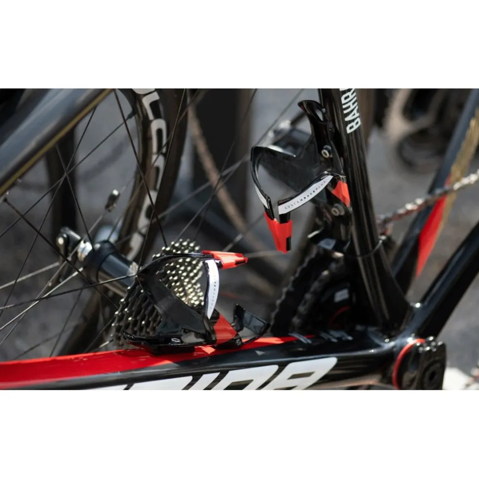 Elite Custom Race Plus Bottle Cage - black mat/white graphic