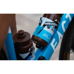 Elite Custom Race Plus Bottle Cage - black glossy/white graphic