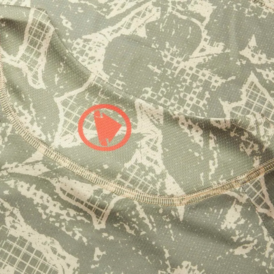 Mtb-Shirts < Endura Grid Fora td Printed Overhed et ange ouwen Heren - tweed green