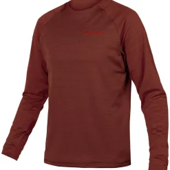Endura SingleTrack Fleece Fietsshirt Heren - brick red