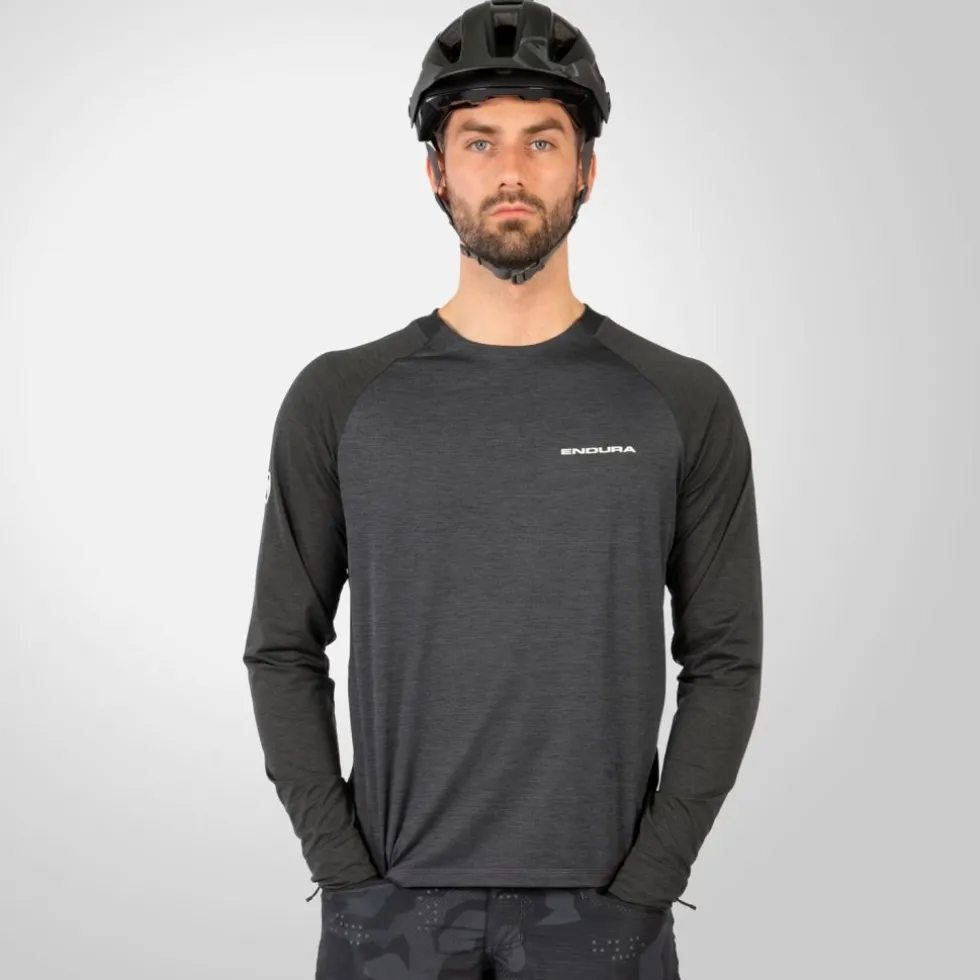Endura SingleTrack Shirt met Lange Mouwen Heren - pewter grey