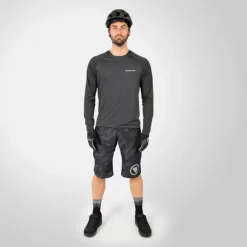 Endura SingleTrack Shirt met Lange Mouwen Heren - pewter grey