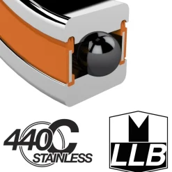 Kogellagers En Glijlagers < Enduro Bearings SMRA 2437 LLB - ABEC 5 - Angular Contact Stainless Steel Ball Bearing - 24x37x7mm