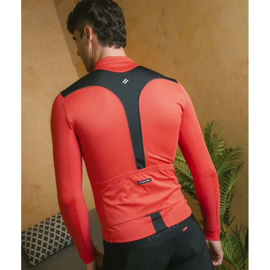 Windjacks|Racefietsjacks < Etxeondo Dena Gore-Tex Windstopper Jas Heren - Rood/Zwart