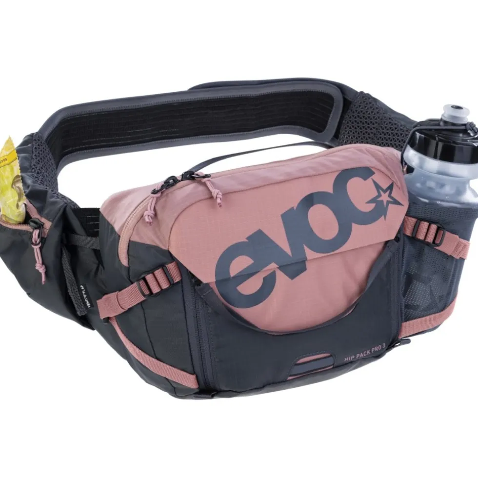 EVOC Pro 3 Heuptas + 1.5L Drinkzak - Dusty Pink - Carbon Grey