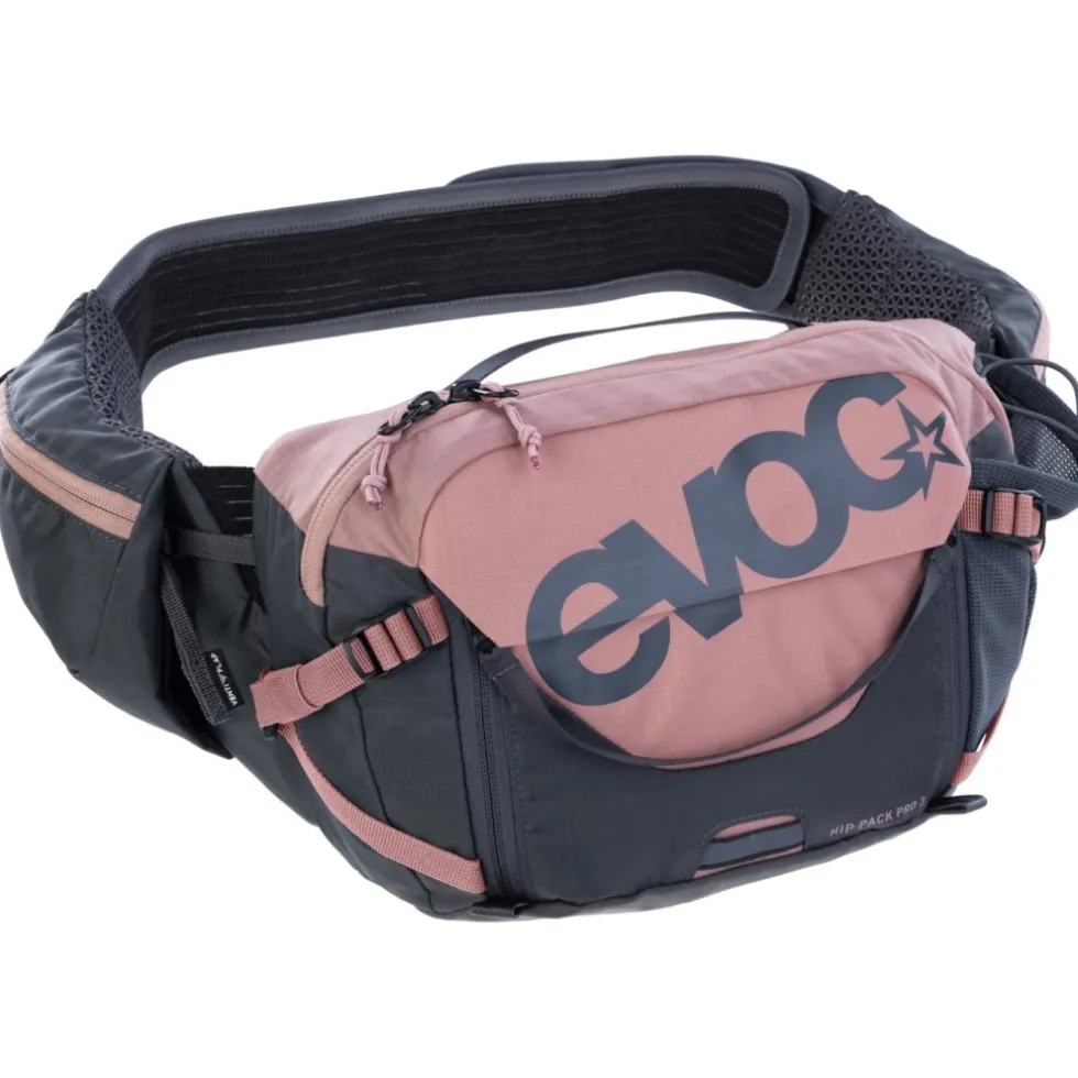 EVOC Pro 3 Heuptas + 1.5L Drinkzak - Dusty Pink - Carbon Grey