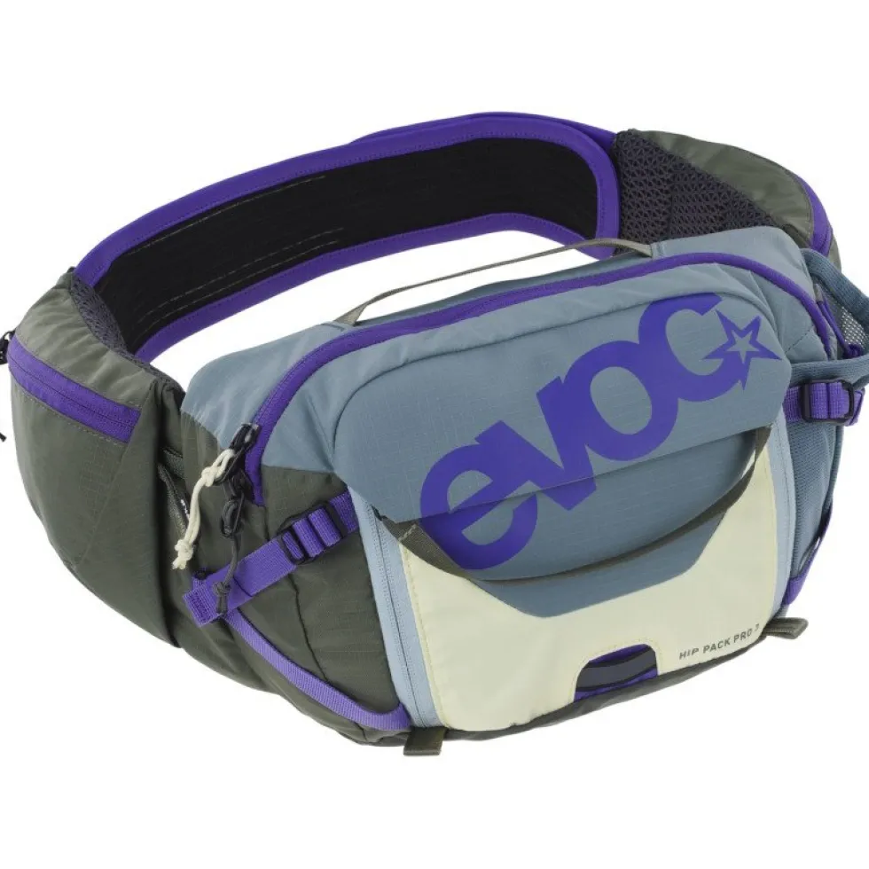 EVOC Pro 3 Heuptas - Steel - Violet - Dark Olive