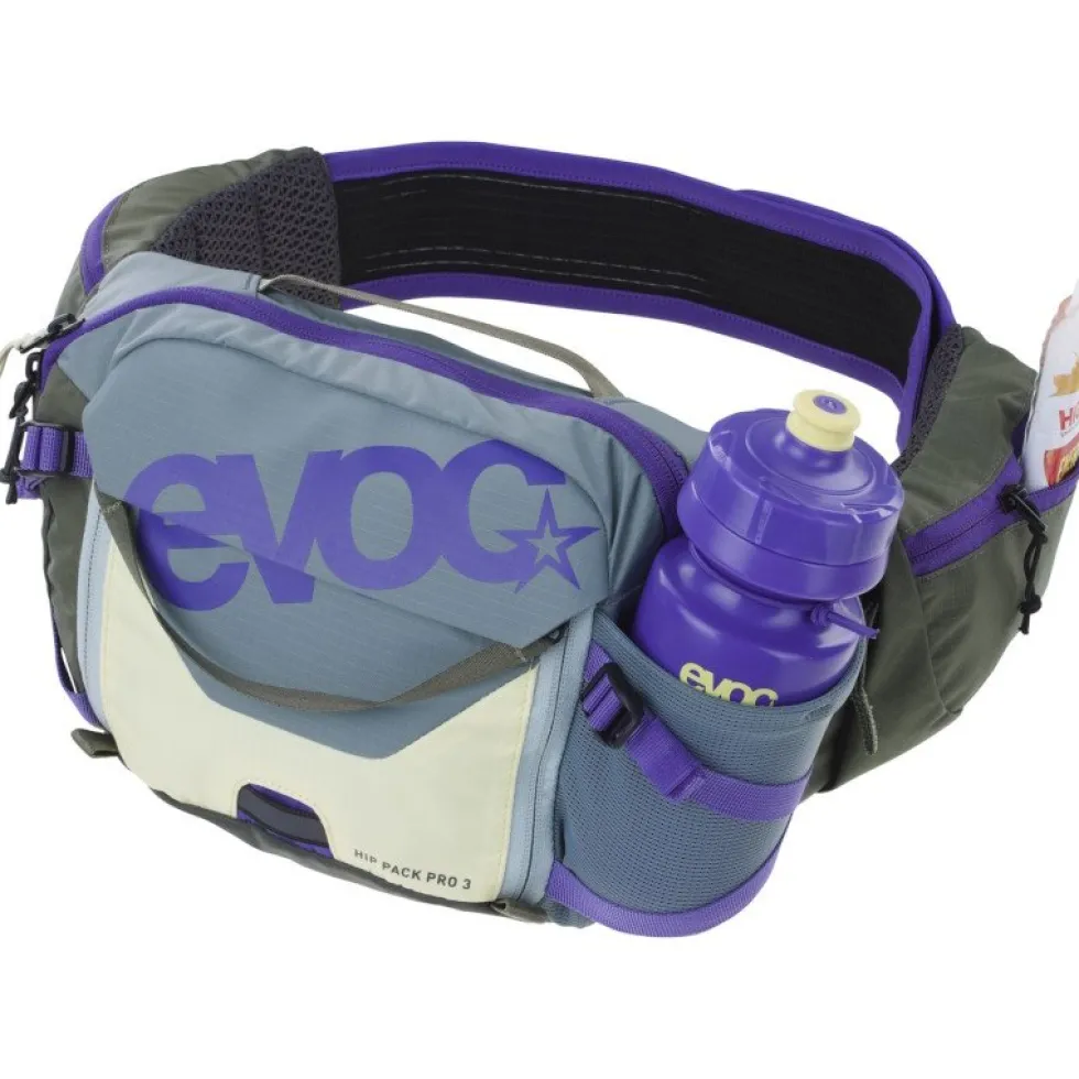 EVOC Pro 3 Heuptas - Steel - Violet - Dark Olive