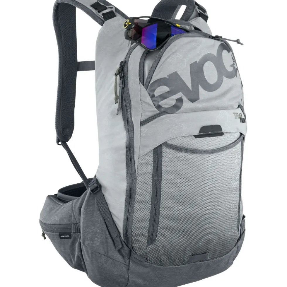 EVOC Trail Pro 16 Protector Rugzak - Stone/Carbon Grey