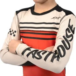 Shirts Kinderen < Fasthouse Alloy idewinder hirt met Lange Mouwen Jongeren - Cream/Red