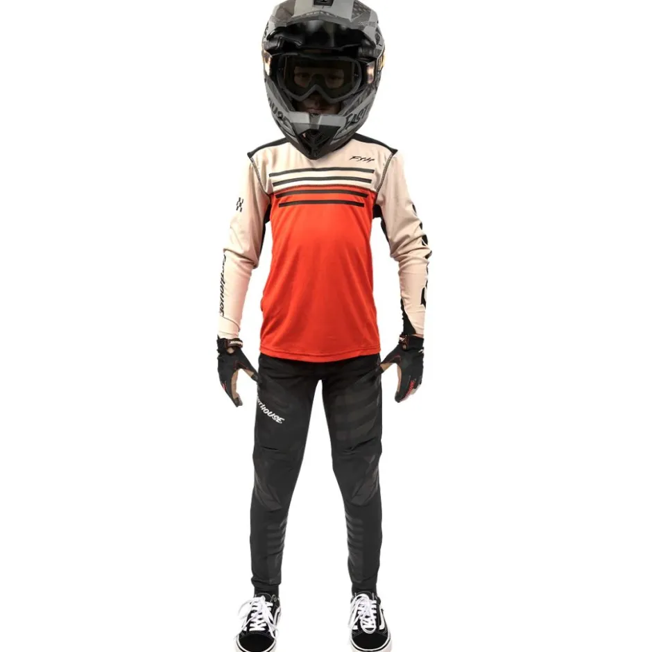 Shirts Kinderen < Fasthouse Alloy idewinder hirt met Lange Mouwen Jongeren - Cream/Red