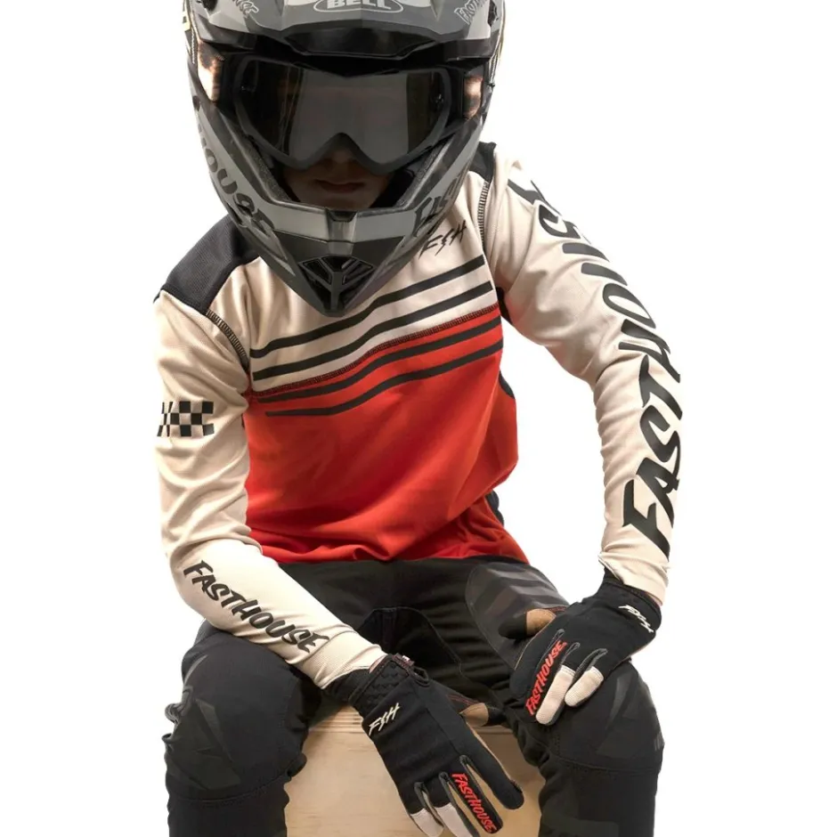 Shirts Kinderen < Fasthouse Alloy idewinder hirt met Lange Mouwen Jongeren - Cream/Red