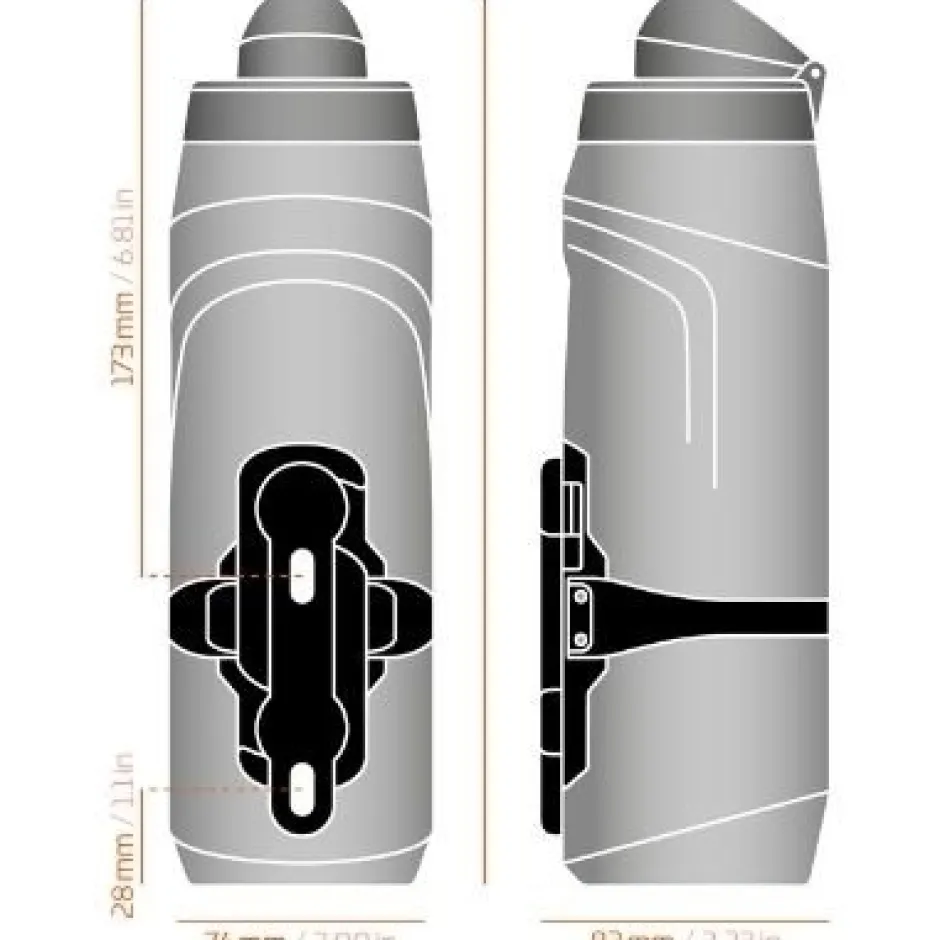 Bidonhouders|Bidons < Fidlock TWIST Set Bottle 800ml + Bike Base Mount - transparent white