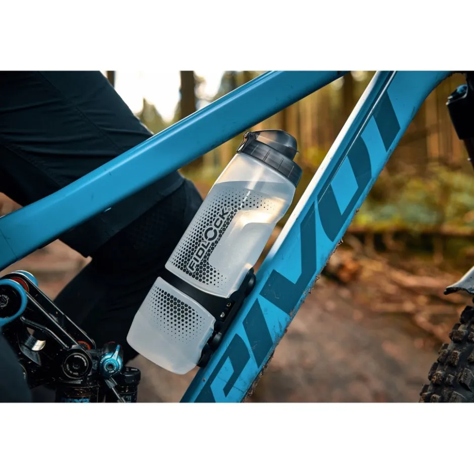 Bidonhouders|Bidons < Fidlock TWIST Set Bottle 800ml + Bike Base Mount - transparent white