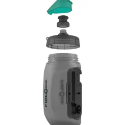 Fidlock Twist Single Fietsfles Antibacterieel + Bottle Connector - 450ml | transparent black