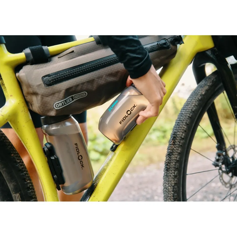 Fidlock Twist Single Fietsfles Antibacterieel + Bottle Connector - 450ml | transparent black