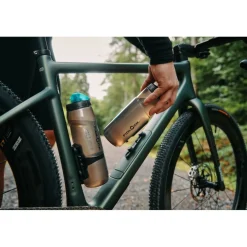 Fidlock Twist Single Fietsfles Antibacterieel + Bottle Connector - 600ml | transparent black