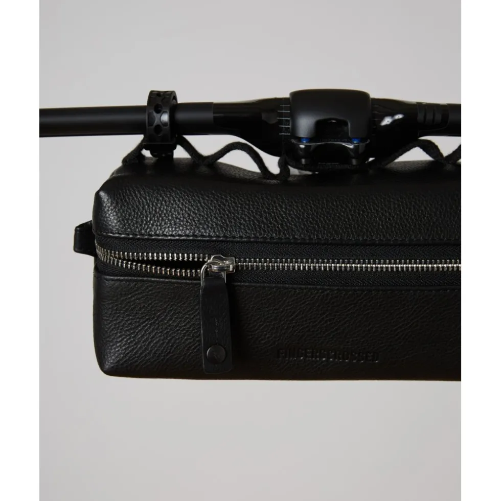 FINGERSCROSSED Leather Handlebar Stuurtas - Zwart