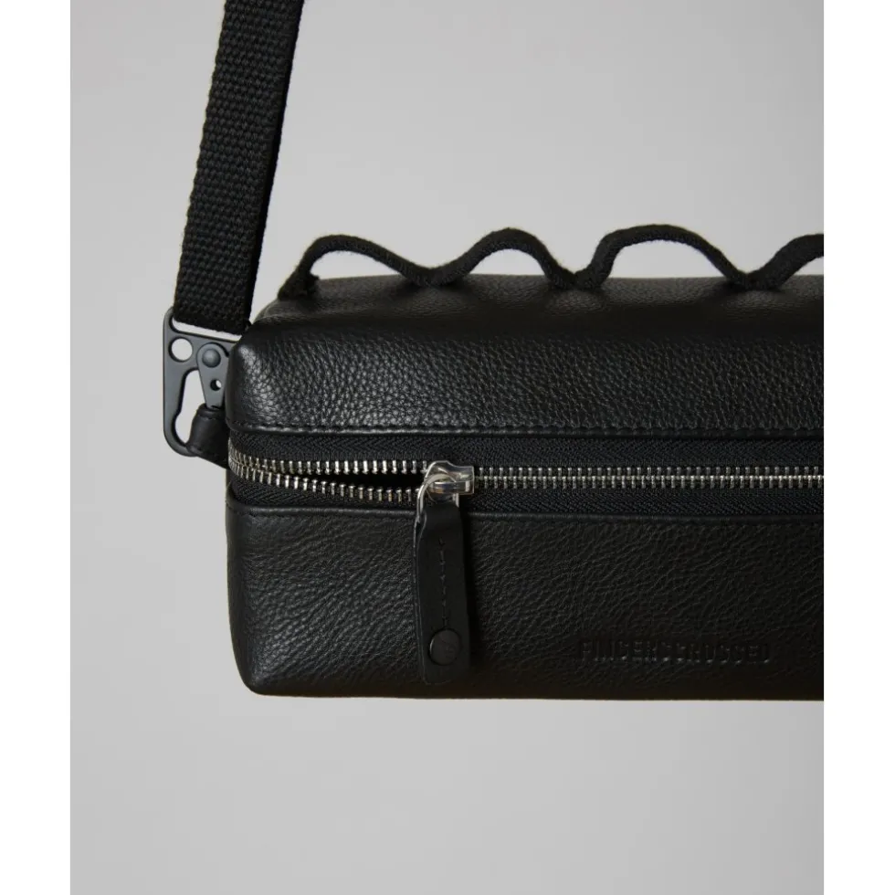 FINGERSCROSSED Leather Handlebar Stuurtas - Zwart