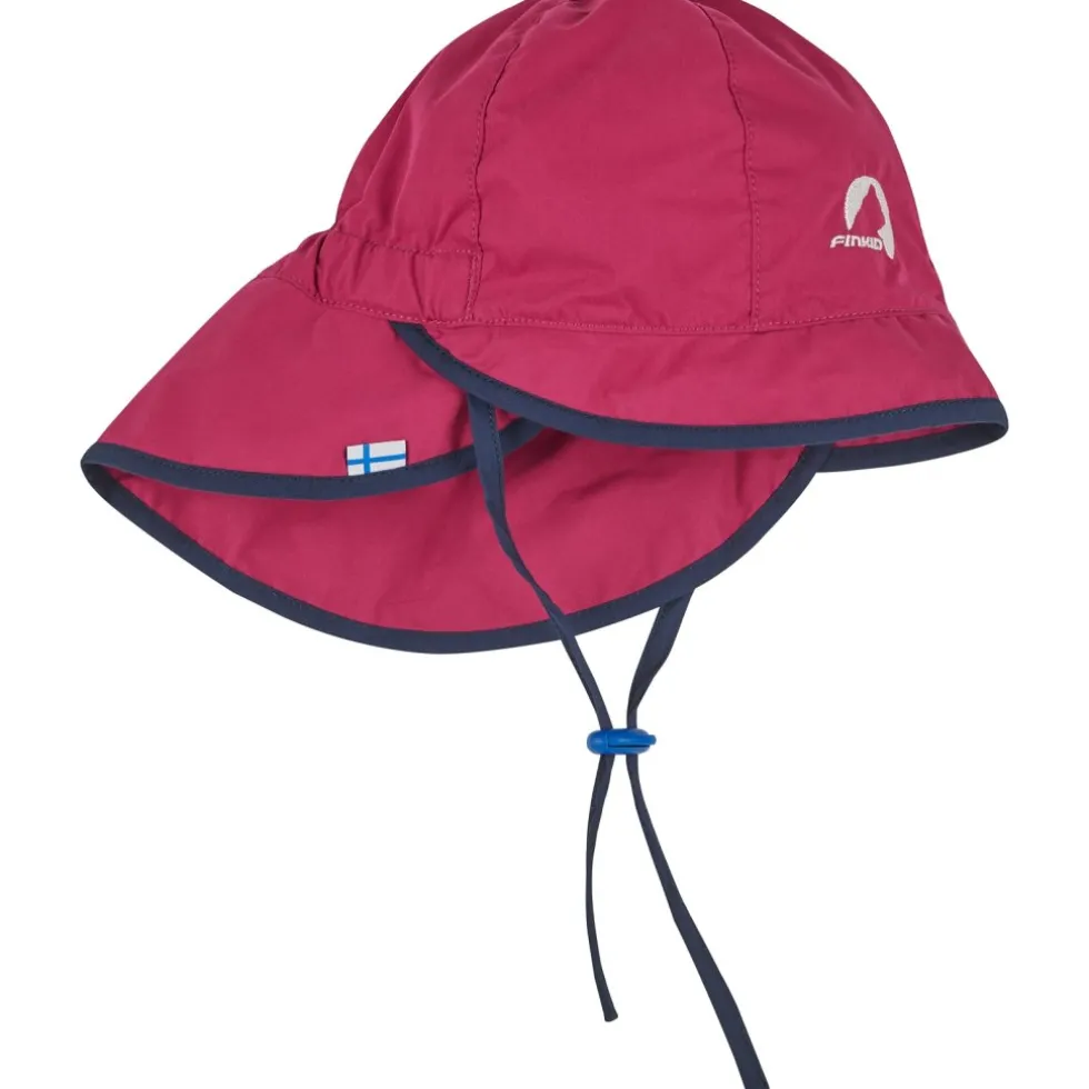Finkid HELLE Zonnehoed met Nekflap Kinderen - raspberry/navy