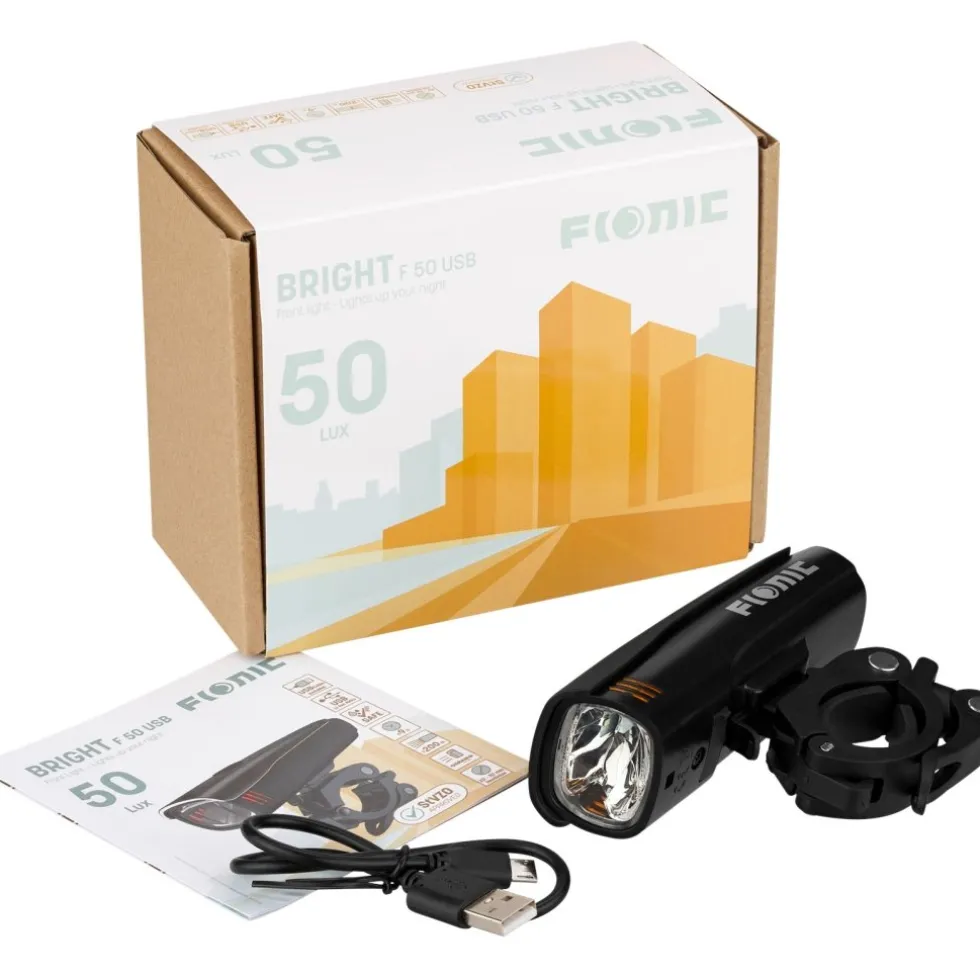 FIONIC Bright F 50 USB Fietslamp Vooraan