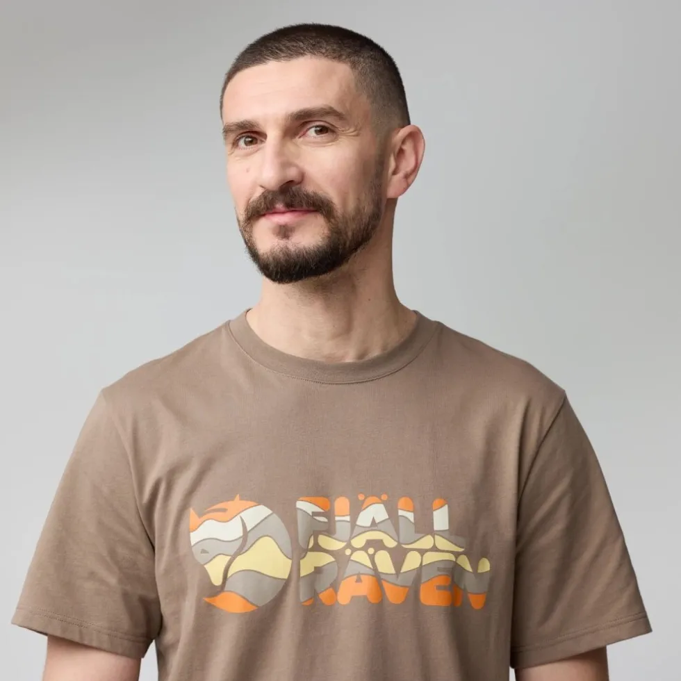 Fjällräven Multicolor Logo T-Shirt Heren - laurel green
