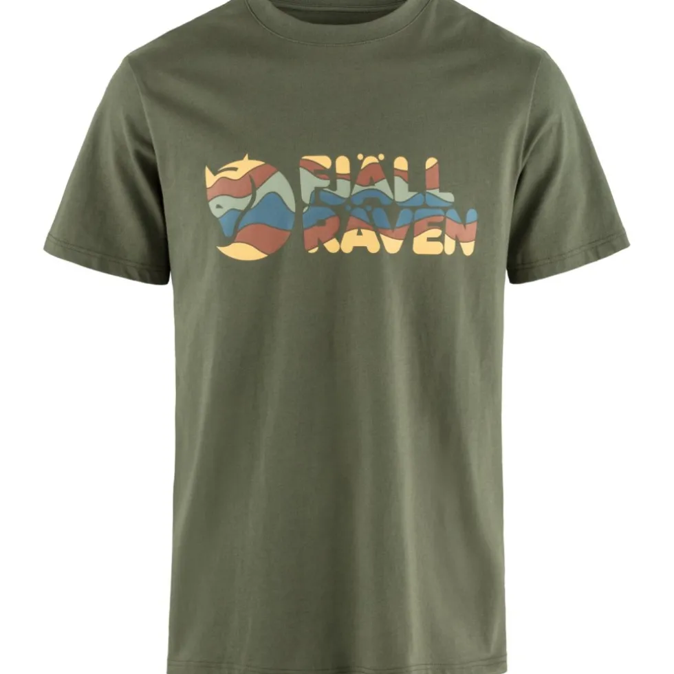 Fjällräven Multicolor Logo T-Shirt Heren - laurel green