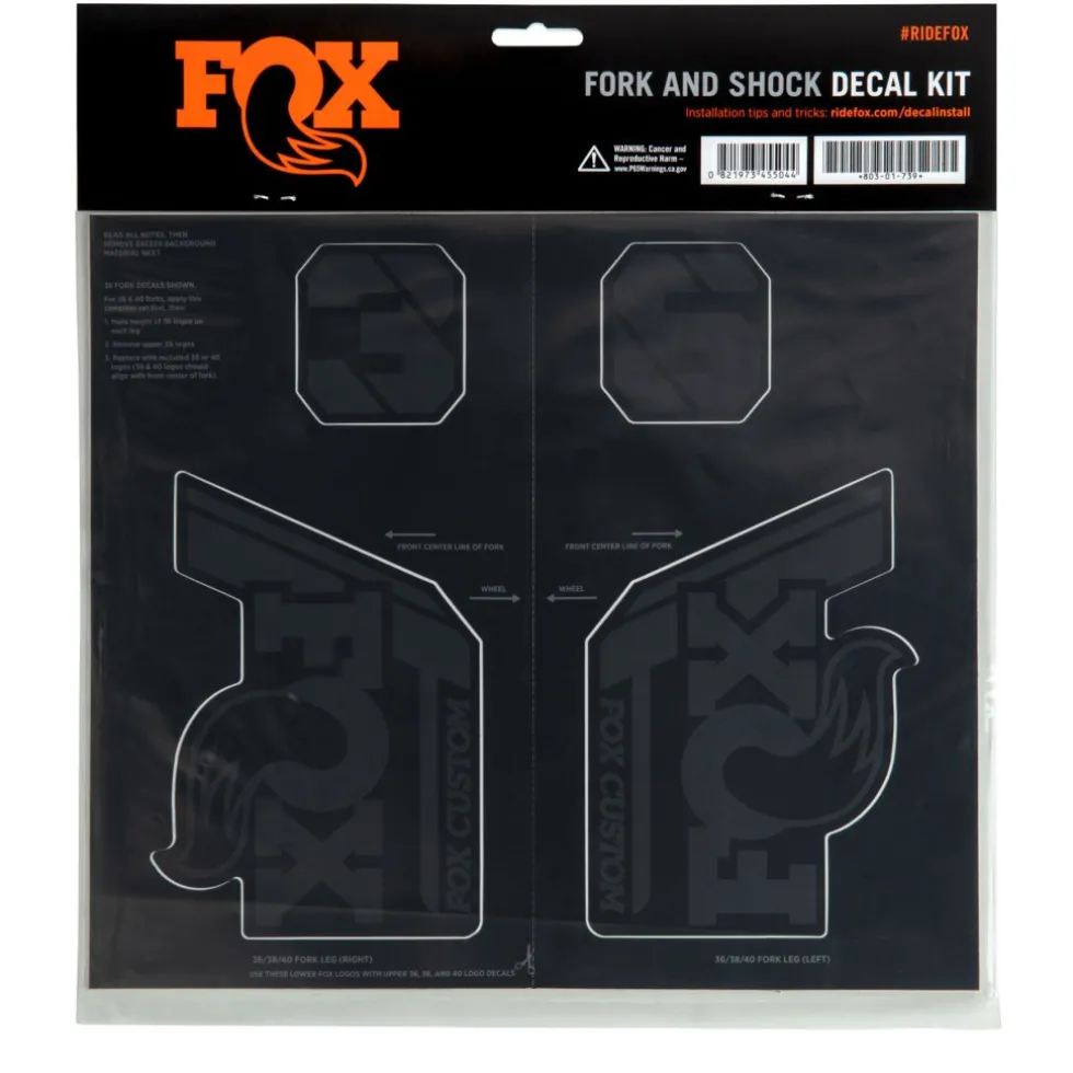FOX CUSTOM Decal Kit for Fork & Rear Shock - Stealth Black