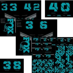 FOX CUSTOM Decal Kit for Fork & Rear Shock - turquoise