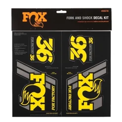 FOX Decal Kit 2019 AM Heritage for Suspension Fork and Rear Shock - yellow