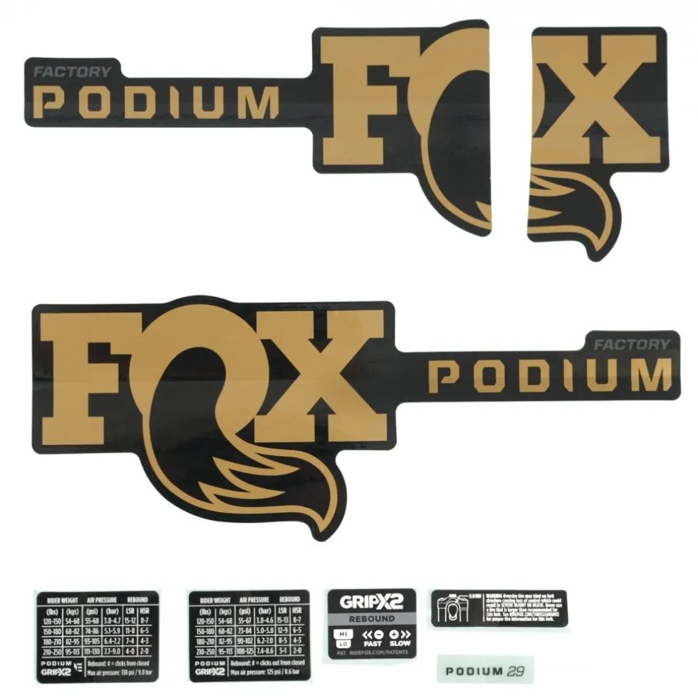 FOX Decal Kit voor Podium Voorwork (2026) - 803-04-378 | Factory | Kashima/Grey Logo