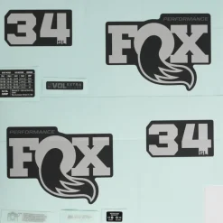 Stickers < FOX Factory FOX Decal Kit voor 34 SL Voorwork (2026) - 803-04-271 | Performance | Matte Black | Grey Logo