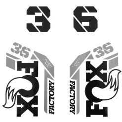 FOX Decal Kit voor 36 Voorwork (2025) - 803-04-077 | Factory | Shiny Orange | Black Logo