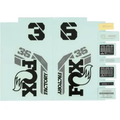 FOX Decal Kit voor 36 Voorwork (2025) - 803-04-077 | Factory | Shiny Orange | Black Logo