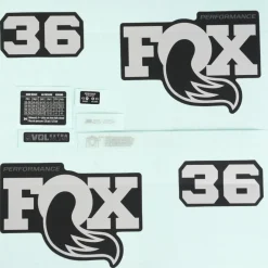 FOX Decal Kit voor 36 Voorwork (2026) - 803-04-279 | Performance | Matte Black | Grey Logo