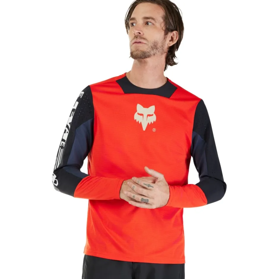 Mtb-Shirts < FOX Racing FOX Defend TB Fiethirt et lange ouwen Heren - Elevated - fluorecent red